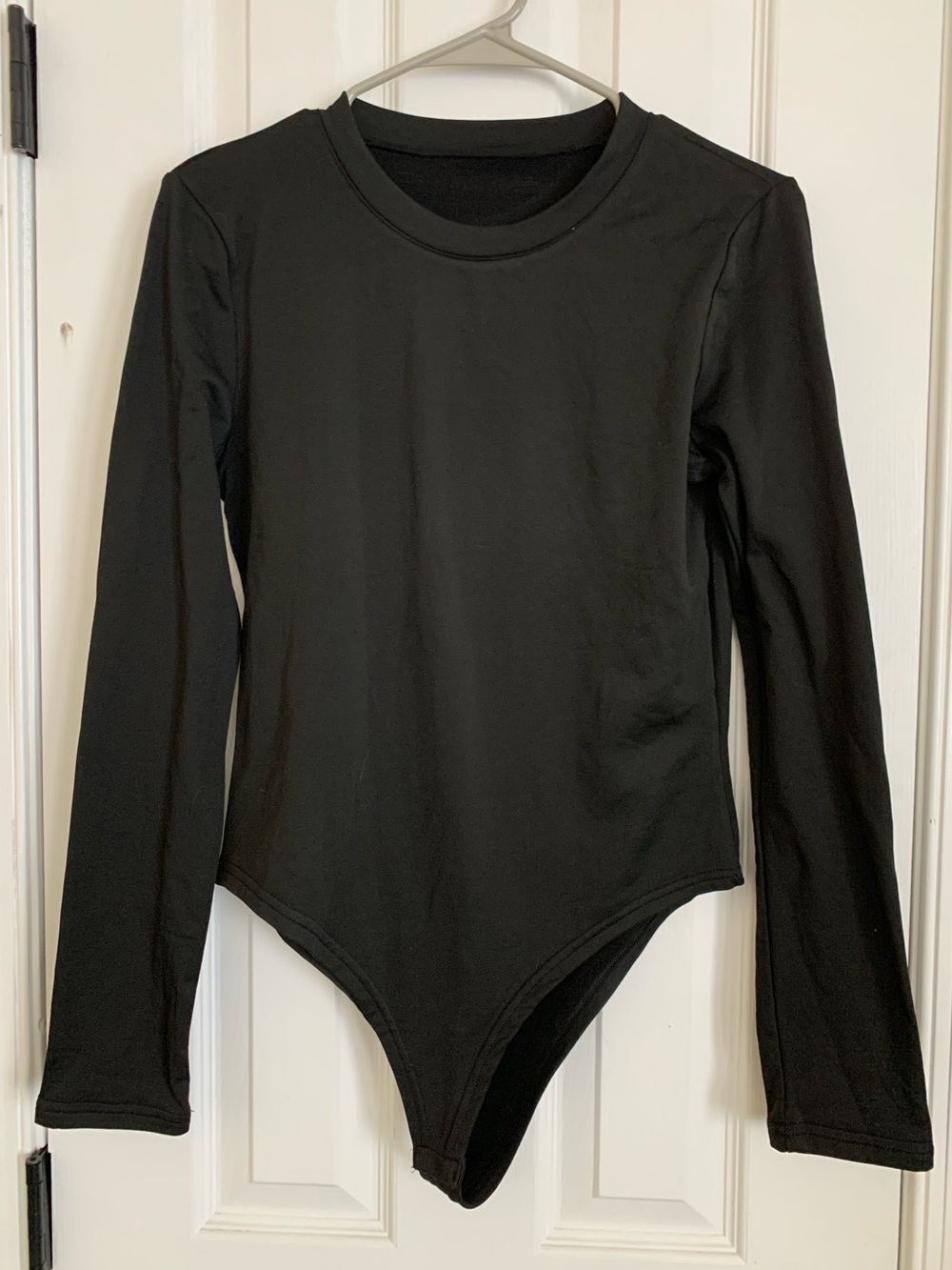 Women’s Black Rounded Neck Turtleneck Long Sleeve Stretch Bodysuit